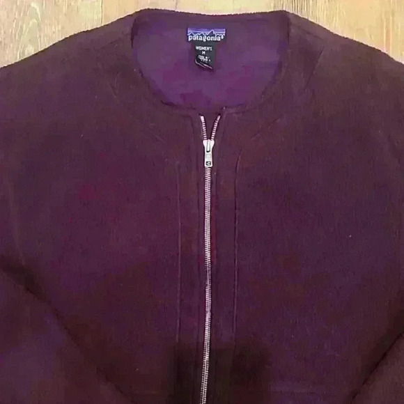PATAGONIA Purple Sweater Full Zip Fleece Jacket Medium - Picture 3 of 6